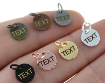 Custom Laser Engraved Logo Tag, Custom Jewelry Tag, Personalized Logo, Jewelry Logo Charms, Custom Logo Charm, Metal Jewelry Tag - 8 mm L407