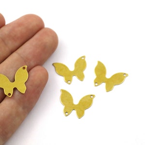 0,50x15x19 mm Charms a farfalla in ottone grezzo, connettore a farfalla a 2 fori, reperti a farfalla, pendente a farfalla, orecchini