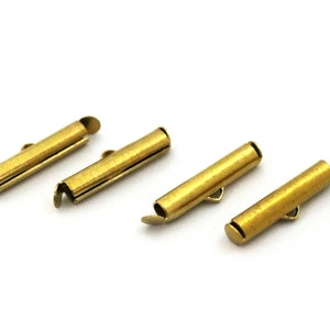 Tubos de extremo deslizante de latón crudo de 4x20 mm para Miyuki, conectores de pulsera, tapas de extremo deslizante, hallazgos, pulseras