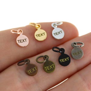 Custom Laser Engraved Logo Tag, Custom Jewelry Tag, Personalized Logo, Jewelry Logo Charms, Custom Logo Charm, Metal Jewelry Tag - 6 mm L401