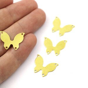 0,50x15x19 mm Charms a farfalla in ottone grezzo, connettore a farfalla a 4 fori, reperti a farfalla, pendente a farfalla, orecchini