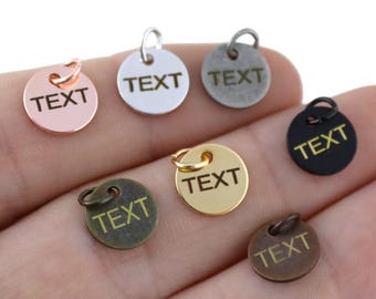 Custom Laser Engraved Logo Tag, Custom Jewelry Tag, Personalized Logo, Jewelry Logo Charm, Custom Logo Charm, Metal Jewelry Tag - 10 mm L408