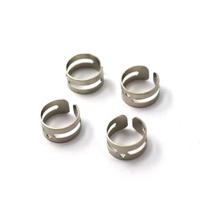 Pendiente de cartílago de latón color plata, puños para las orejas con 1 agujero, puños para las orejas de latón, 9 mm de diámetro