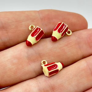 Gold Plated Pencil Charm, 3D Simulated Charms, Enamel Charm, DIY Necklace Bracelet Supplies, Jewelry Making Accessories
