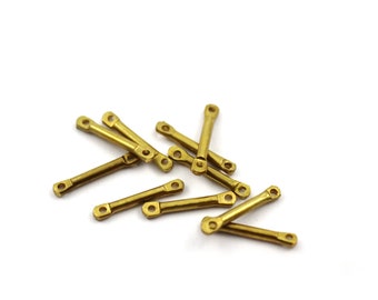 2x15 mm Raw Brass Round Bar, Round Stick Connector, Round Rod Findings, Tube Spacer Bead, Brass Bar Connector, Spacer, Jewelry