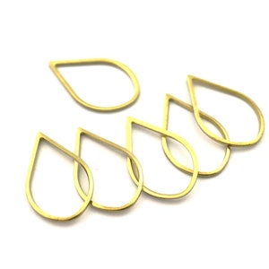 1x16x26 mm Raw Brass Drop Ring Charm, Ring Charm, Ring Connector, Ring Circle Blank Charm, Ring Circle Connector, Drop Ring Findings