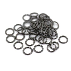 0.80x6 mm Gunmetal Color Brass Jump Rings, Jump Ring Connectors, Jump Rings for Jewelry Making, Jump Rings Findings