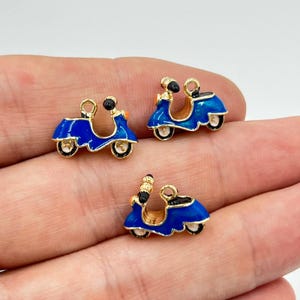Gold Plated Motorcycle Charm, 3D Simulated Charms, Enamel Motorcycle Charm, DIY Necklace Bracelet Supplies, Jewelry Making Accessories