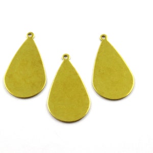 0.80x16x27 mm Raw Brass Drop Findings, Drop Charm, Drop Pendant, Drop Shape Findings, Drop Shape Charms