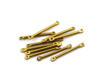 2x25 mm Raw Brass Round Bar, Round Stick Connector, Round Rod Findings, Tube Spacer Bead, Brass Bar Connector, Spacer, Jewelry