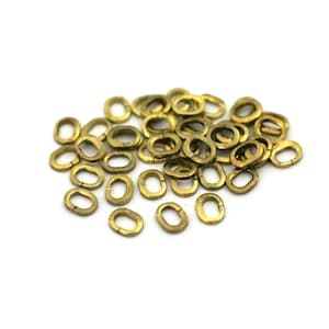 3.5x4.5 mm Raw Brass Jump Rings, Oval Jump Rings, Jump Ring Connectors, Jump Rings for Jewelry Making, Jump Rings Findings