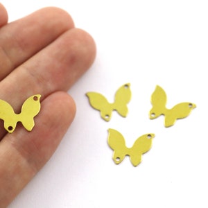 0,50x12x15 mm Charms a farfalla in ottone grezzo, connettore a farfalla a 2 fori, reperti a farfalla, ciondolo a farfalla, orecchini