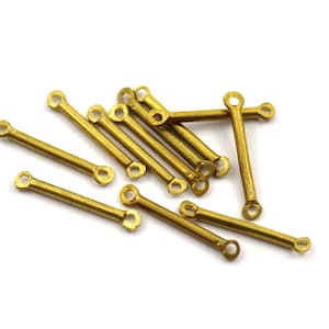 2x20 mm Raw Brass Round Bar, Round Stick Connector, Round Rod Findings, Tube Spacer Bead, Brass Bar Connector, Spacer, Jewelry