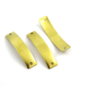 0.80x8x35 mm Raw Brass Curved Rectangular Stamping Blanks, Oval Rectangular, Curved Bracelet, Rectangle Connectors, Rectangular Blanks