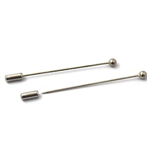 Silver Color Brass Lapel Pin, Brooch, Stick Pin, 5 mm Ball Size With 60 mm Pin long, Lapel Pin, Ball Head Pins