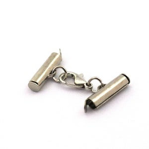 Miyuki Slide Tubes End Set, 4x15 mm Silver Color Brass Slide End Tubes para Miyuki, Conectores de pulsera, Tapas de extremo deslizante, Hallazgos, Pulseras