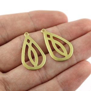 0.80x16x27 mm Raw Brass Drop Findings, Drop Charm, Drop Pendant, Drop Shape Findings, Drop Shape Charms