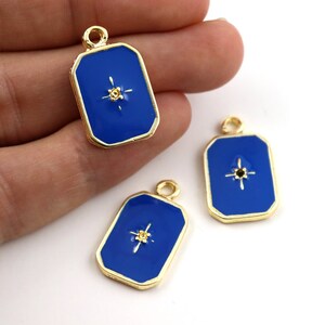 15x25 mm 24k Shiny Gold Plated Enamel Pole Star Charms, Pole Star Pendant, Pole Star Earring, Gold Plated Enamel Jewelry Supplies, M1097