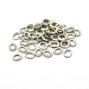 3.5x4.5 mm Silver Tone Brass Jump Rings, Oval Jump Rings, Jump Ring Connectors, Jump Rings for Jewelry Making, Jump Rings Findings