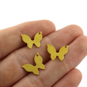 0,50x12x15 mm Charms a farfalla in ottone grezzo, connettore a farfalla a 1 foro, reperti a farfalla, pendente a farfalla, orecchini