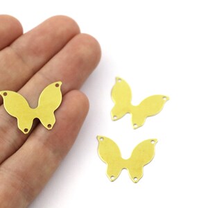 0,50x18x23 mm Charms a farfalla in ottone grezzo, connettore a farfalla a 4 fori, reperti a farfalla, ciondolo a farfalla, orecchini