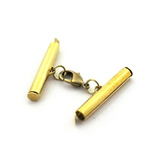 Miyuki Slide Tubes End Set, Tubos de extremo de latón crudo de 4x25 mm para Miyuki, Conectores de pulsera, Tapas de extremo deslizante, Hallazgos, Pulseras
