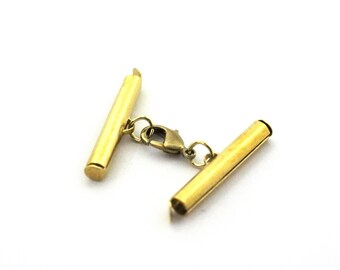 Miyuki Slide Tubes End Set, 4x25 mm Raw Brass Slide End Tubes for Miyuki, Bracelet Connectors, Slider End Caps, Findings, Bracelets