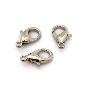 9x16 mm Silver Tone Lobster Clasps, Lobster Claw, Claw Clasps, Lobster Clasp Findings, Clasp, P04