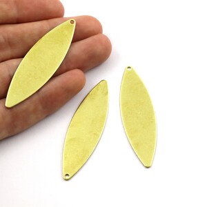 0.8x16x55 mm Raw Brass Oval Charm, Oval Findings, Oval Shape Findings, Oval Blanks, Oval Stamping Blanks, Oval Connector, Jewelry Making