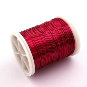 18 - 20 - 22 - 26 - 28 Gauge, Fuchsia Color Copper Wire, Artistic Wire, Dead Soft Wire, Copper Round Wire, Non Tarnish Wire, Wrapping Wire