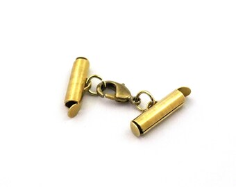 Miyuki Slide Tubes End Set, 4x15 mm Raw Brass Slide End Tubes for Miyuki, Bracelet Connectors, Slider End Caps, Findings, Bracelets