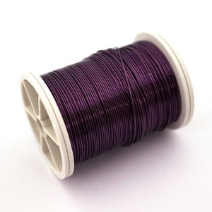 20 - 22 - 26 - 28 Gauge, Purple Color Copper Wire, Artistic Wire, Dead Soft Wire, Copper Round Wire, Non Tarnish Wire, Wrapping Wire