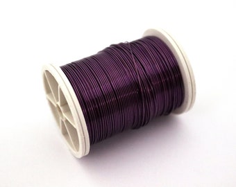 20 - 22 - 26 - 28 Gauge, Purple Color Copper Wire, Artistic Wire, Dead Soft Wire, Copper Round Wire, Non Tarnish Wire, Wrapping Wire