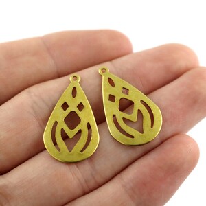 0.80x16x27 mm Raw Brass Drop Findings, Drop Charm, Drop Pendant, Drop Shape Findings, Drop Shape Charms