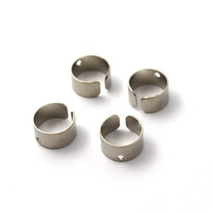 Silver Color Brass Cartilage Earring, Ear Cuffs With 1 Holes, Brass Ear Cuffs, 9 mm Diameter