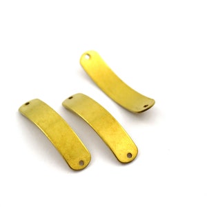 0.80x8x33 mm Raw Brass Curved Rectangular Stamping Blanks, Oval Rectangular, Curved Bracelet, Rectangle Connectors, Rectangular Blanks