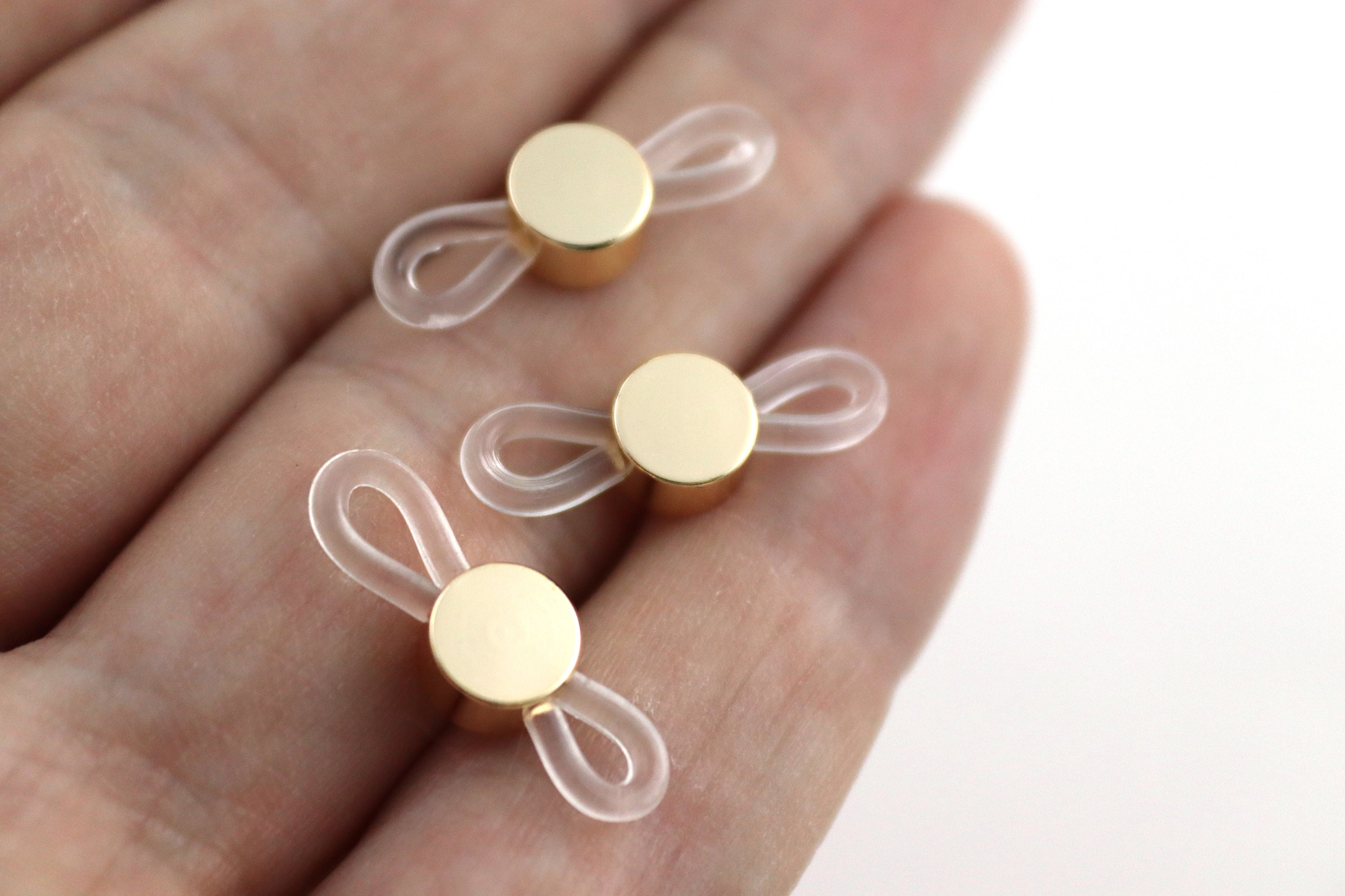 Gold Plated Eyeglass Holders, Rubber Ends Eyeglasses Holder, Eyeglass Chain Holder, Rubber Glasses Holders, Eyeglass Chain End (20 mm)