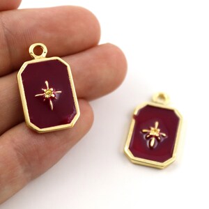 15x25 mm 24k Shiny Gold Plated Enamel Pole Star Charms, Pole Star Pendant, Pole Star Earring, Gold Plated Enamel Jewelry Supplies, M1092