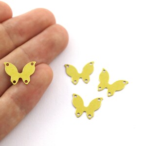 0,50x12x15 mm Charms a farfalla in ottone grezzo, connettore a farfalla a 4 fori, reperti a farfalla, ciondolo a farfalla, orecchini