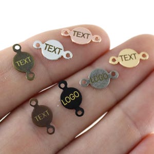 Custom Laser Engraved Logo Tag, Custom Jewelry Tag, Personalized Logo, Metal Logo Tag, Custom Logo Charm, Metal Jewelry Tag - 7 mm L423