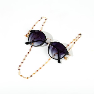Brillenketting, Brilaccessoire, Stoned Brillenketting, Brillenriem, Glazenhouder, Natuursteen Brillenriem (28 inch - 70cm)