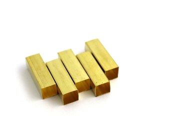Cuentas de tubo de latón crudo de 8x8x25 mm, hallazgos de tubo, cuenta de tubo plano, tubo cuadrado, conectores de tubo, hallazgos de cuentas de tubo, tubo de latón