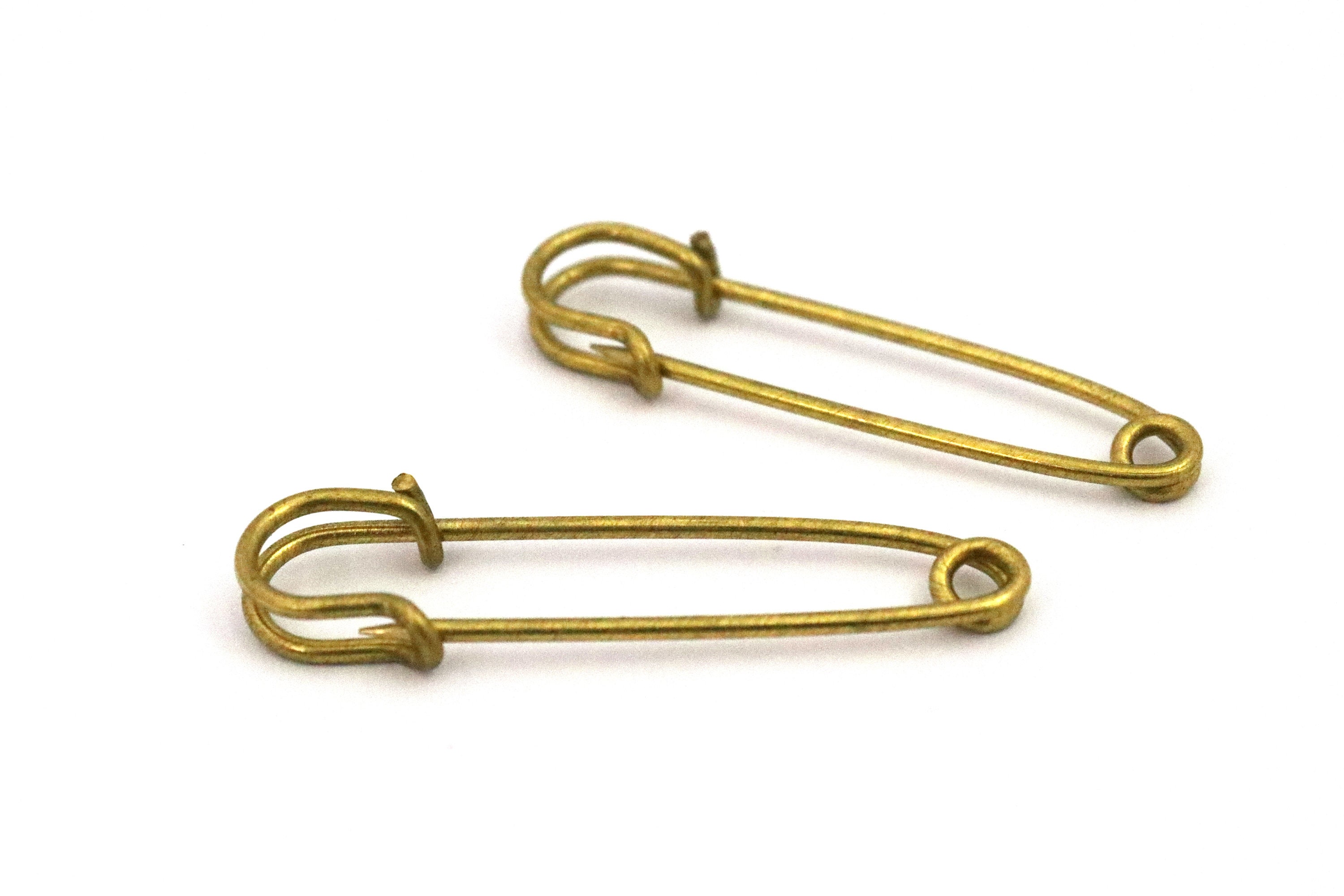 Closeable Brass Safety Pins - 2 Gross (200-275 Pins)