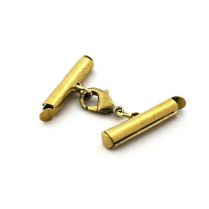 Miyuki Slide Tubes End Set, Tubos finales de latón crudo de 4x20 mm para Miyuki, Conectores de pulsera, Tapas de extremo deslizante, Hallazgos, Pulseras