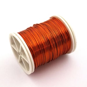 20 - 22 - 26 - 28 Gauge, Orange Color Copper Wire, Artistic Wire, Dead Soft Wire, Copper Round Wire, Non Tarnish Wire, Wrapping Wire