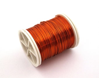 20 - 22 - 26 - 28 Gauge, Orange koppartråd, Konstnärlig tråd, Död mjuk tråd, Rund koppartråd, Icke-mattningstråd, Omslagstråd