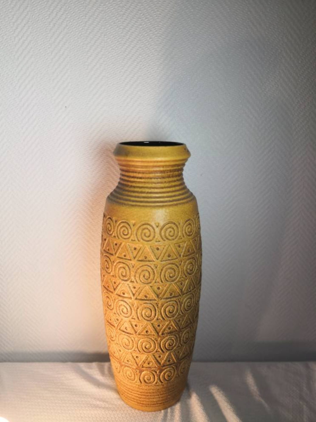 Yellow Floor Vase // Large Floor Vase //midcentury Etsy