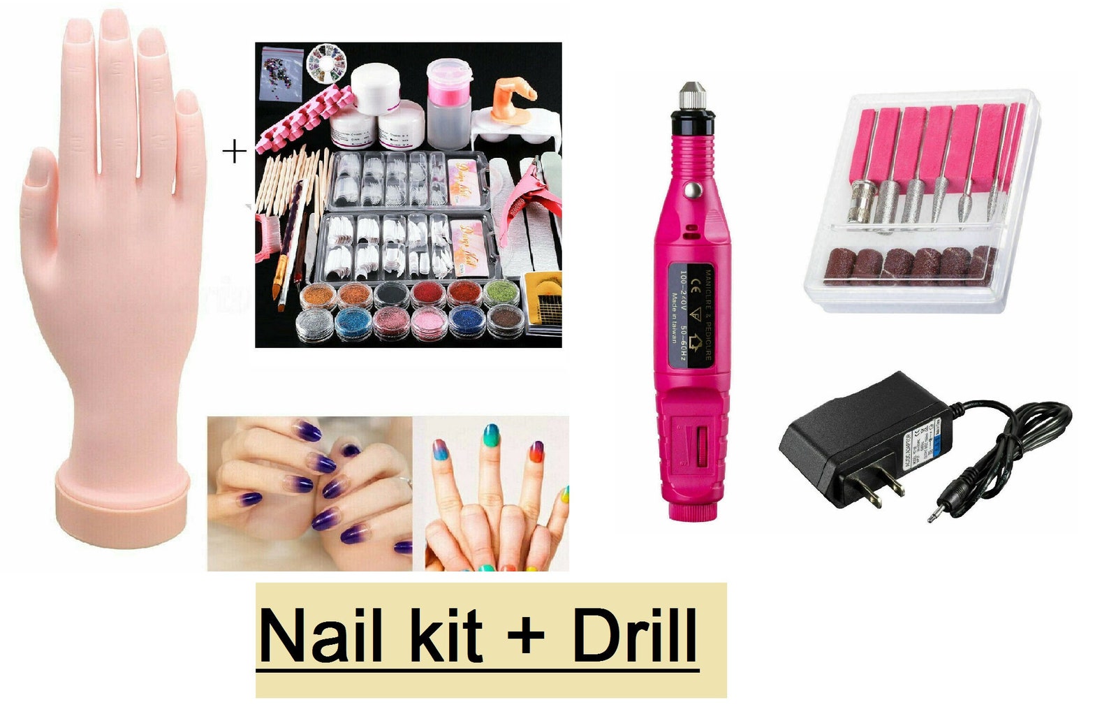 7. Nail Art Extension Kit with LED Lamp - wide 6