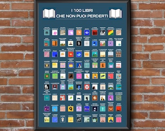The 100 books you can't miss bucket list, books to read, gift for booklovers book lover, mother's day scratch off