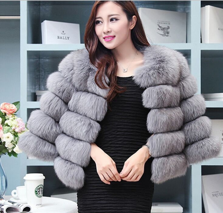 Slim Short Faux Fur Jacket Coat for Her Winter Fur Coat - Etsy